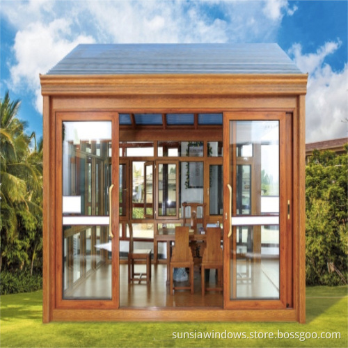 Aluminium Glass Sunroom with Skylight Roof Windows